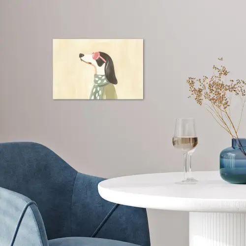 Hond - Zonnebril - Sjaal poster papier klein -sfeer3