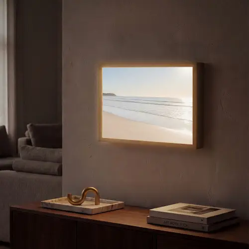 Zee - Zon - Zand Light Box met batterij (Wandlamp) middel -sfeer1