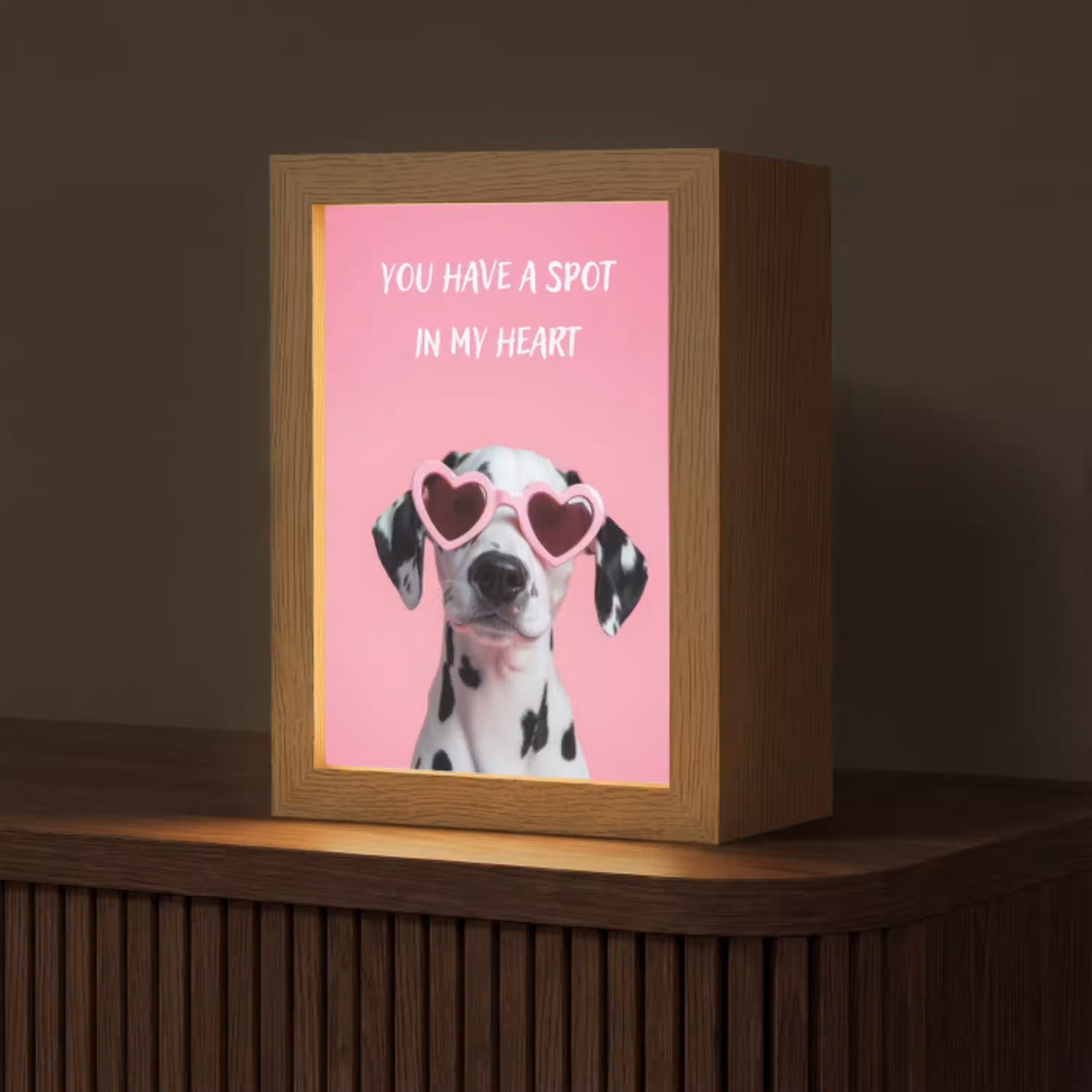 Hartjes - Hond - Valentijn - Roze Light Box met kabel (Tafellamp) klein -z3d_website
