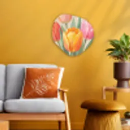 Tulpen - Abstract - Kleurrijk Wandcirkel Organisch Forex 3mm klein -sfeer4
