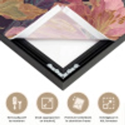 Lelies - Patroon - Roze - Goud Textielframe zwart klein 947 -USP_feed_closeupNL