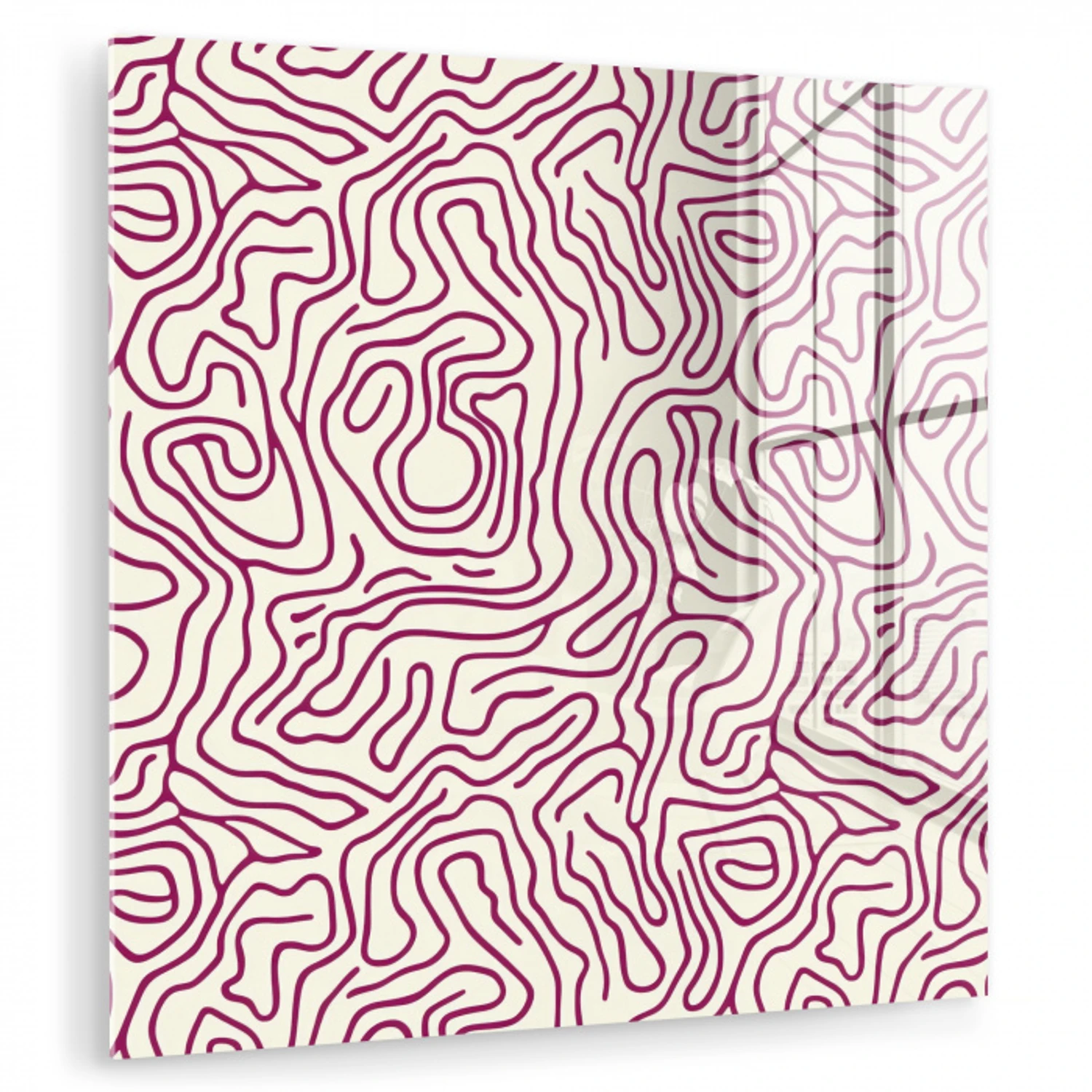 Kronkelende lijn - Magenta - Crème plexiglas 5mm klein 11 -zzzproduct_nieuw