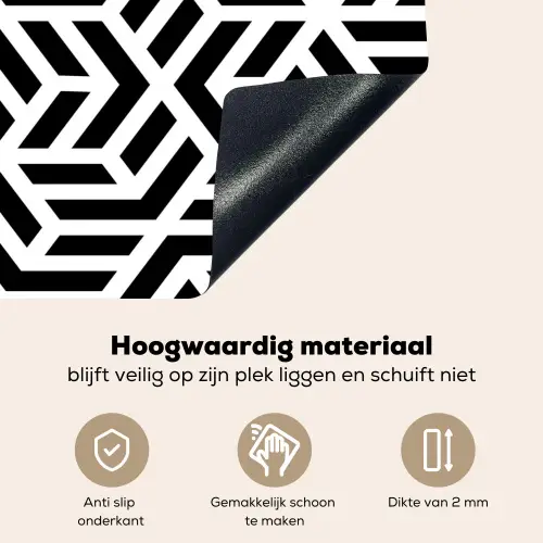 Design - Geometrie - Patroon - Zwart - Wit Inductie beschemer met haakjes klein 777 -ky-onderkant-nl