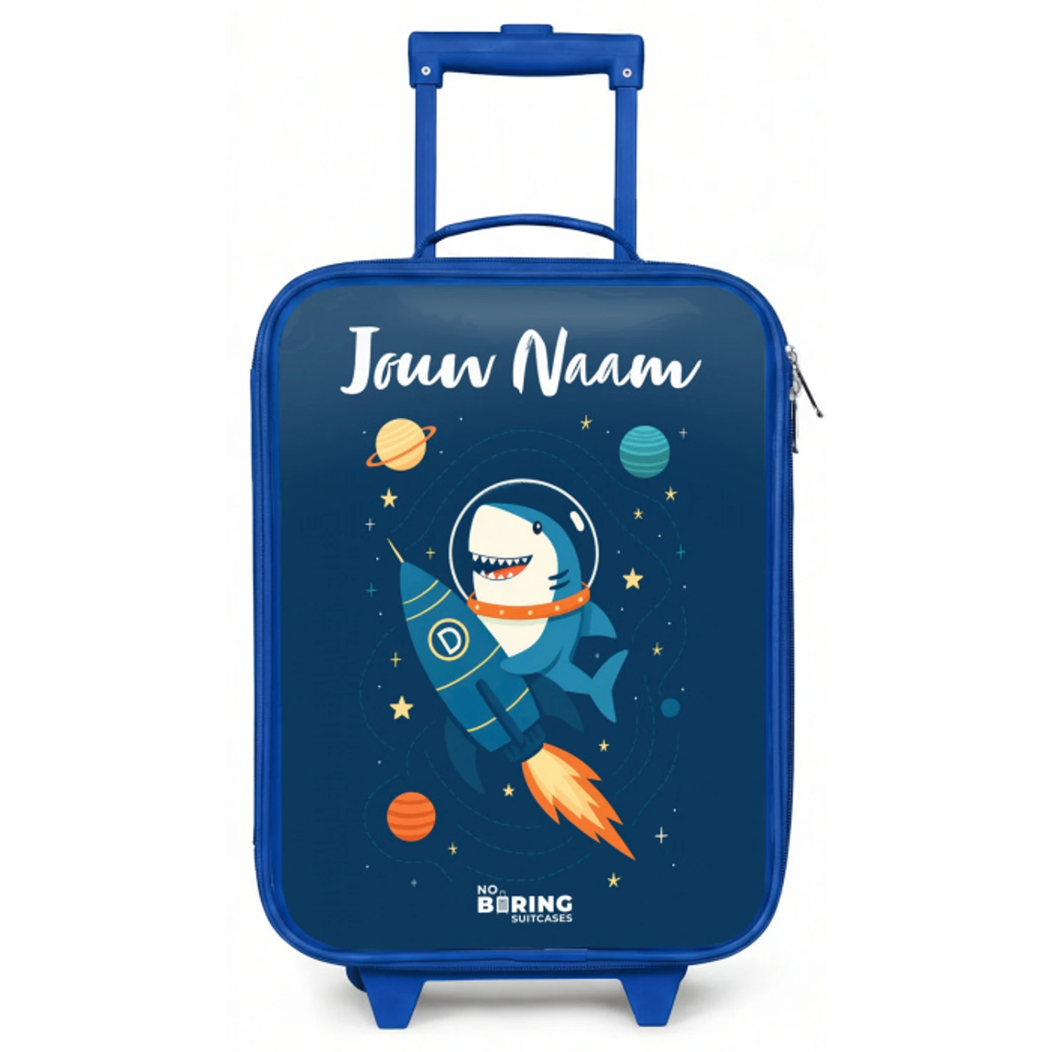 Dier - Ruimte - Planeet - Raket Kinderkoffer - Blauw klein -zz3dotto