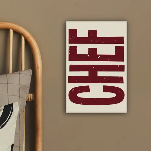 Chef - Rood - Japandi - Vintage canvas 2cm klein -sfeer3