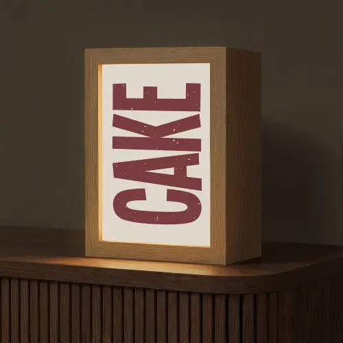 Red - Cake - Decoratie - Eten Light Box met kabel (Tafellamp) klein -z3d_website