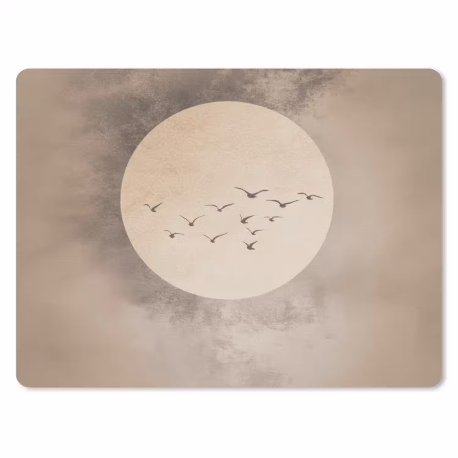 Muismat - Vogel - Beige - Japandi