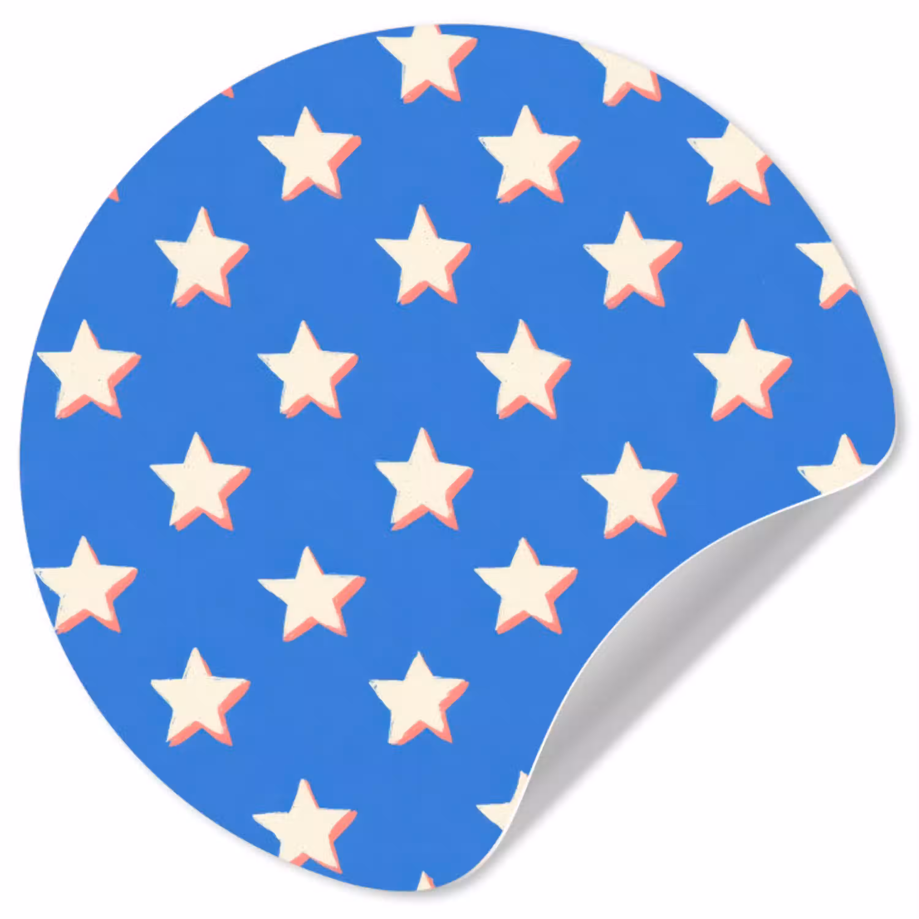 Sterren - Patroon - Blauw Wandcirkel behangsticker klein 186 -3d