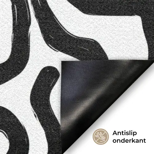 Modern - Lijnen - Zwart Deurmat klein 898 -antislip_NL
