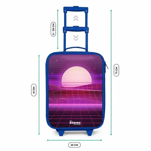 Rasterlandschap met zon Kinderkoffer - Blauw klein -productfoto_formaten
