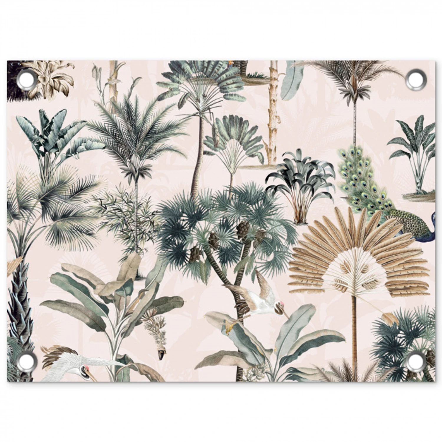 Inductie afdekplaat - Vintage - Jungle - Dieren - Natuur - Inductie beschermer tuinposter los doek klein -3d