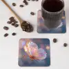 Vlinder - Vleugels - Pastel - Glinstering onderzetter kurk middel -sfeer2
