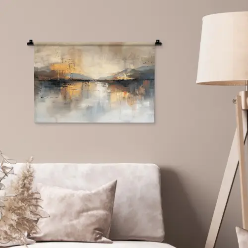 Abstract - Modern - Beige - Aesthetic - Goud Wandkleed katoen klein -sfeer4
