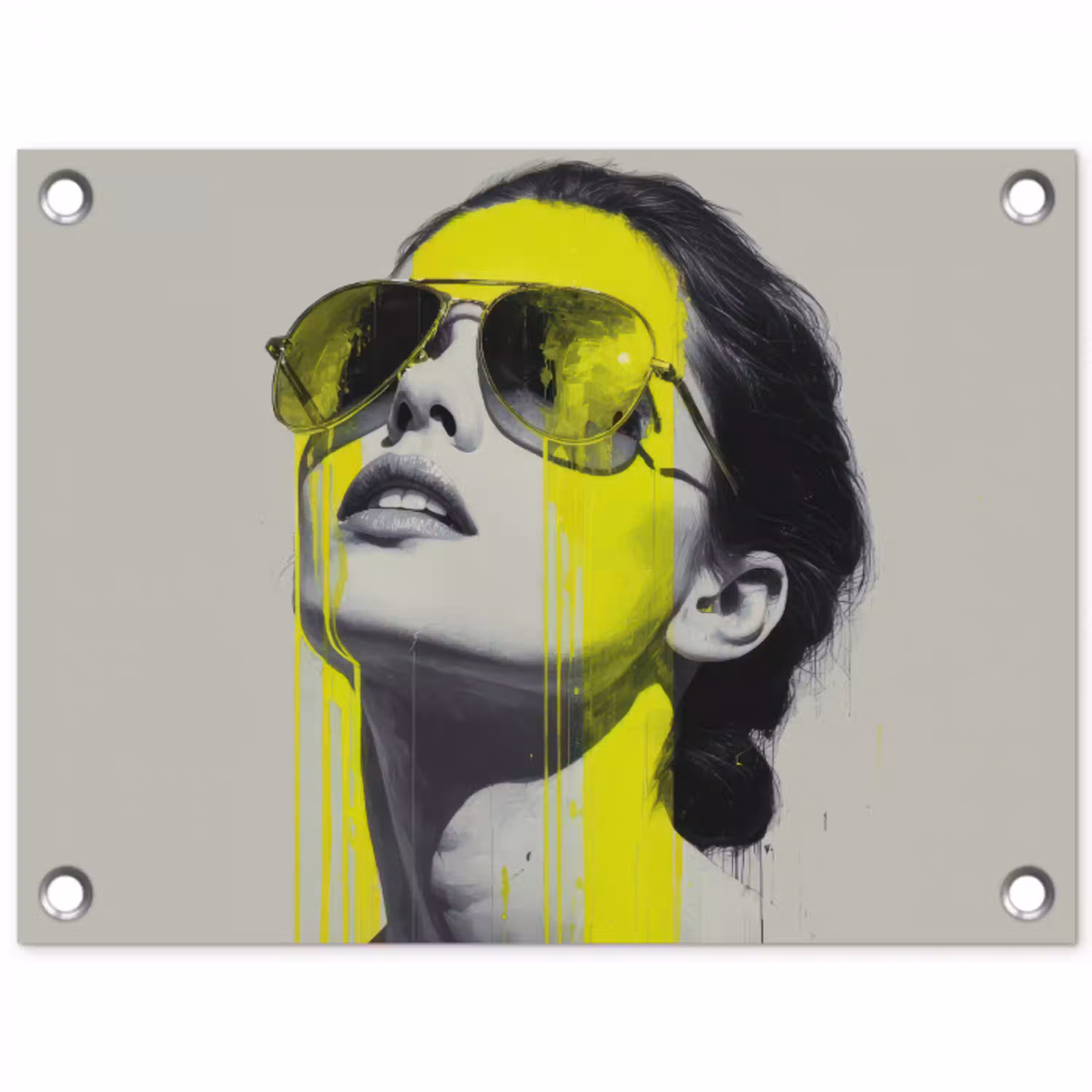 Vrouw - Bril - Verf tuinposter los doek klein -3d