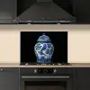 Pot - Delfts Blauw - Bloemen keuken achterwand spatscherm klein -sfeer1