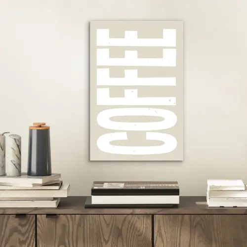 Wit - Koffie - Vintage - Decoratie aluminium wit klein -sfeer1