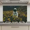 Astronaut - Bloemen - Veld - Geel keuken achterwand spatscherm klein -3d_website