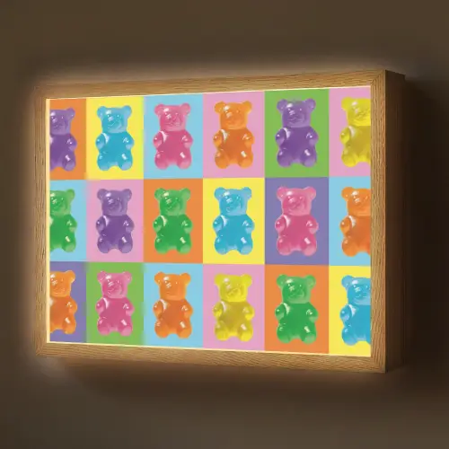 Art- Snoep - Kleurrijk Light Box met batterij (Wandlamp) middel -z3d_website
