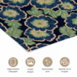 Bloemen - Borduurwerk - Patroon - Blauw - Groen poster papier klein 62 -closeup_NL
