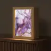 Marmer - Paars - Lila - Goud Light Box met kabel (Tafellamp) klein -z3d_website