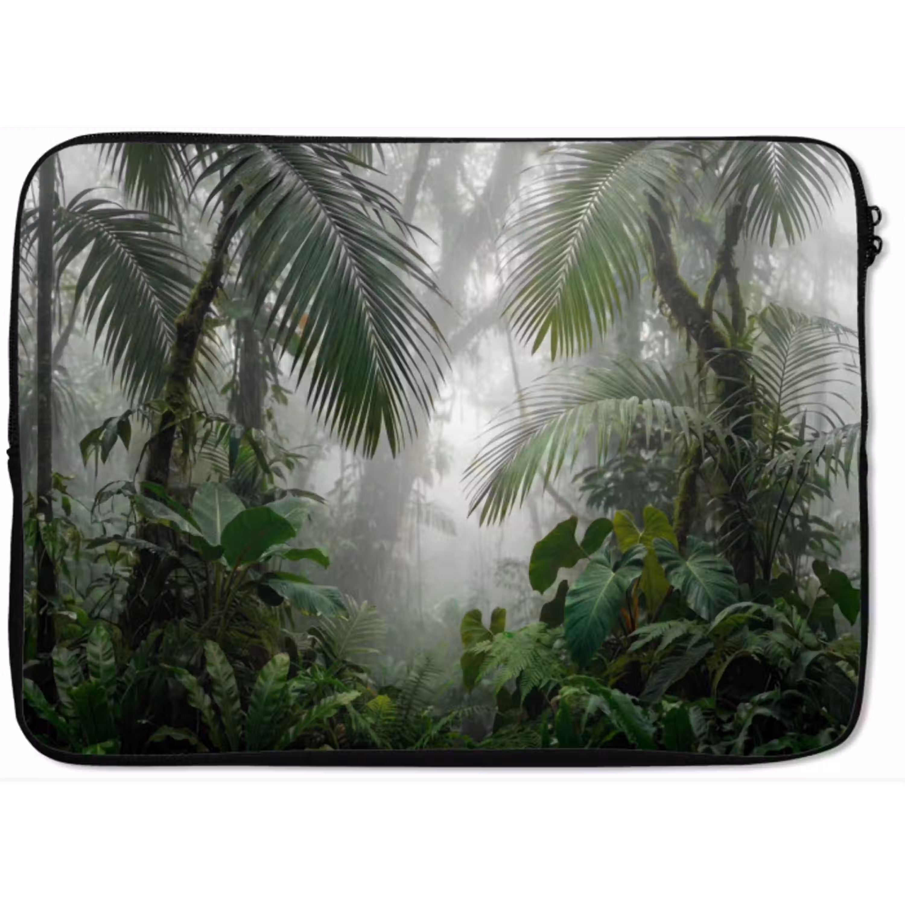 Natuur - Jungle - Mist - Tropisch - Groen laptophoes neopreen klein -zkaufland3dotto