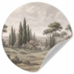 Vallei - Bos - Natuur - Groen Wandcirkel behangsticker klein -3d