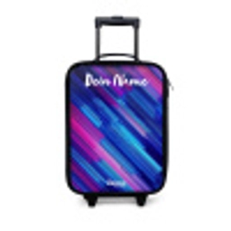 Neon - Strepen - Abstract - Blauw - Roze Kinderkoffer - Zwart klein -3d