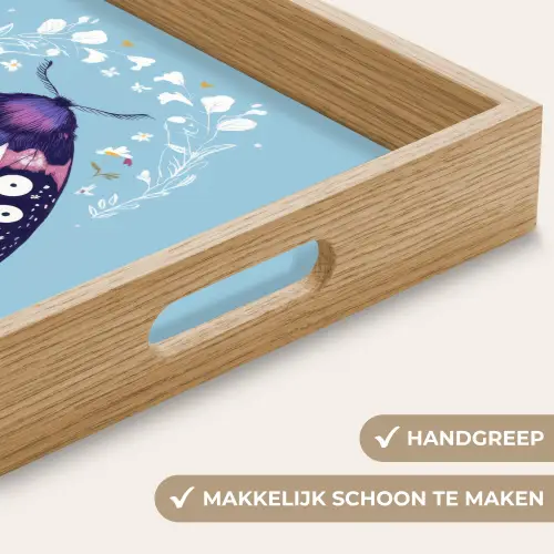 Bladeren - Wit - Vlinder - Insect Dienblad Rechthoek middel -USP_HandgreepNL
