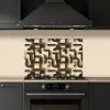 Abstract - Retro - Zwart keuken achterwand spatscherm klein 900 -sfeer1