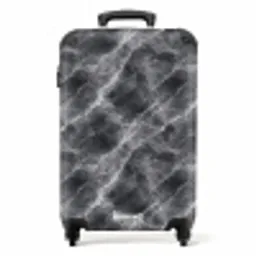 Donkergrijs - Bliksem - Marmer NBS - Handbagage koffer - Volwassenen Unisex middel -productfoto_recht