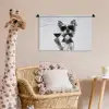 Hondje - Wijnglas - Zonnebril - Enthousiast Wandkleed katoen klein -wsfeer5_kind