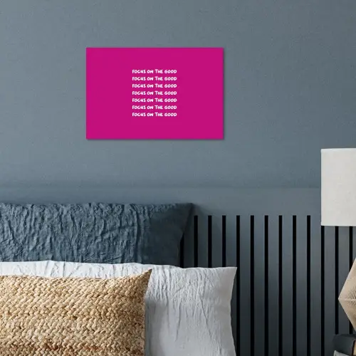 Focus on the good - Roze - wit poster papier klein -sfeer2