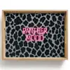 Panterprint - Zwart - Neonletters - Roze Dienblad Rechthoek middel -z3d_shopping