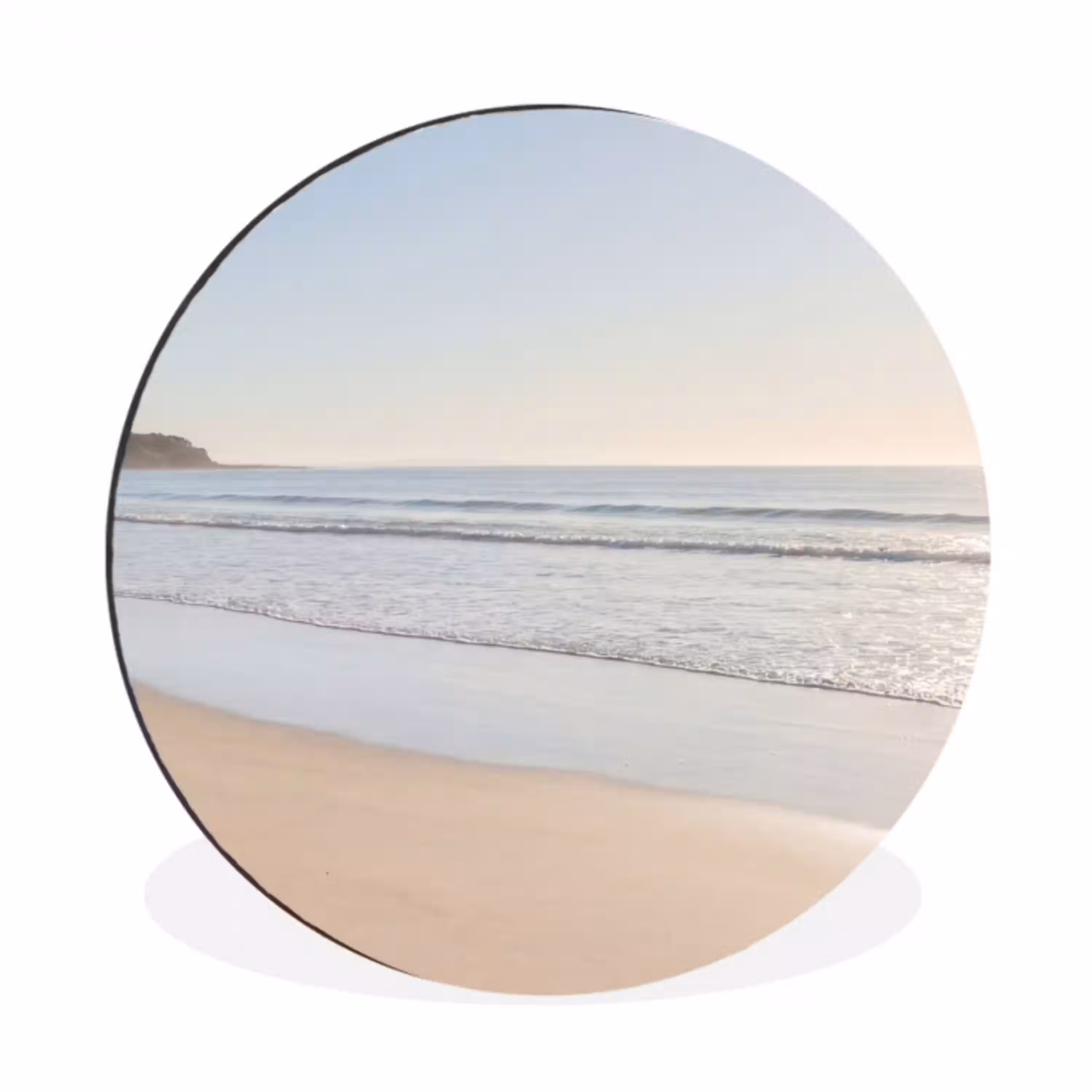 Zee - Zon - Zand Wandcirkel aluminium klein -3d