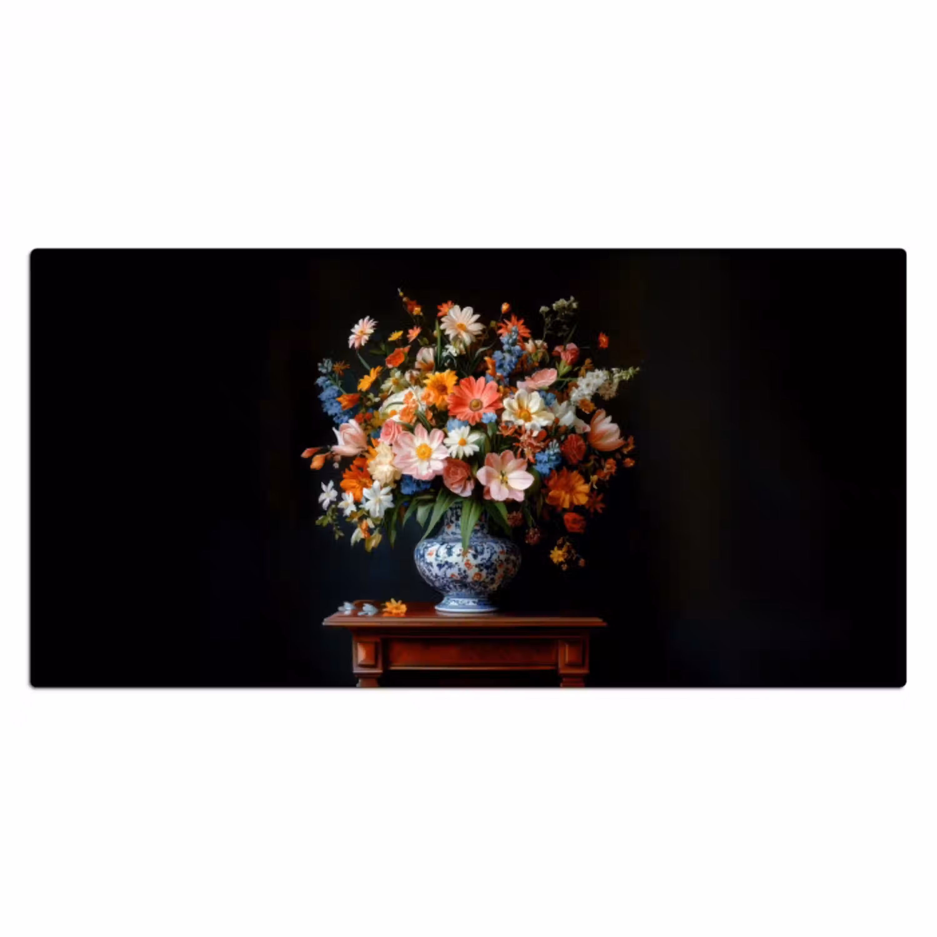 Boeket - Roze - Bloemen - Vaas Muismat XXL klein -3d_leeg