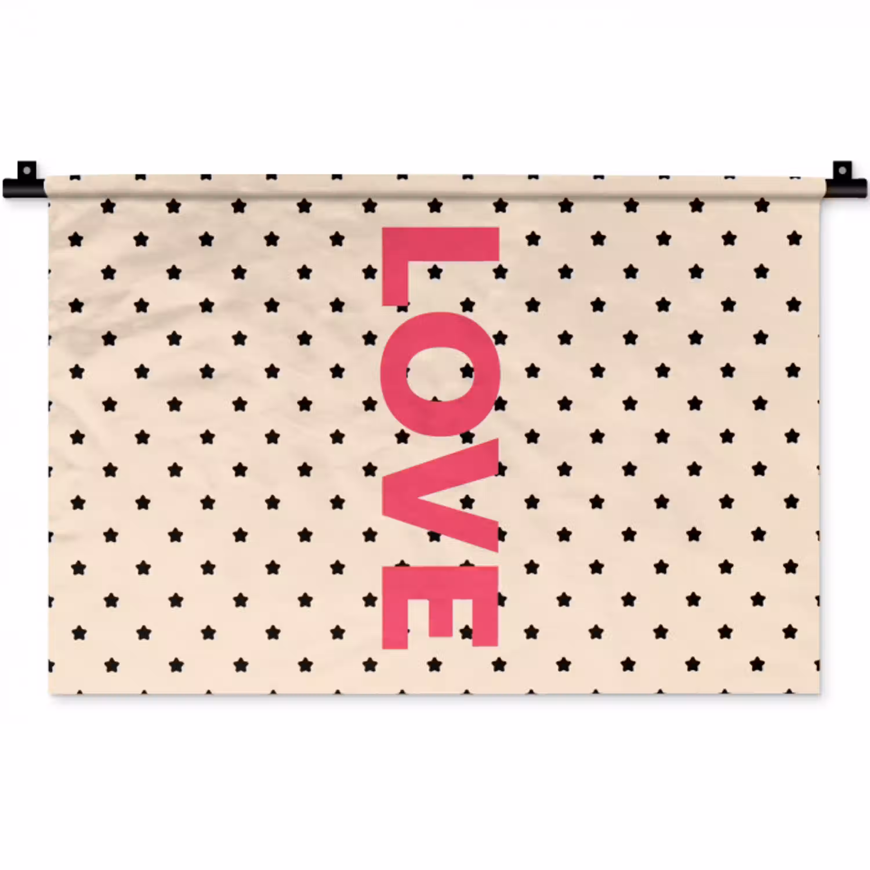 Love - Stippen - Roze Wandkleed katoen klein -zz3d