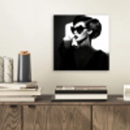 Vrouw - Zwart - Hart aluminium wit klein -sfeer1