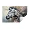 Zebra - Wilde dieren - Vlinder - Bloemen Muursticker klein -3d