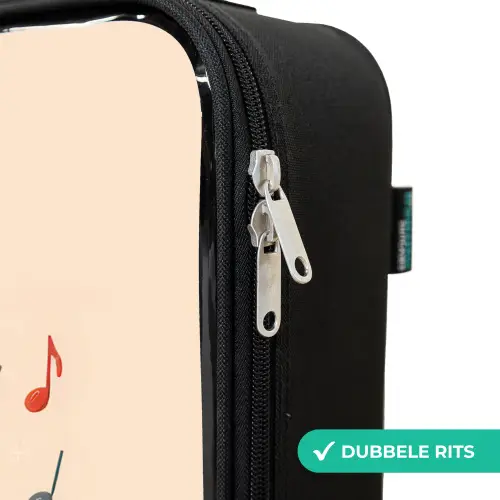 Muis - Saxofoon - Muzieknoten Kinderkoffer - Zwart klein -rits_NL