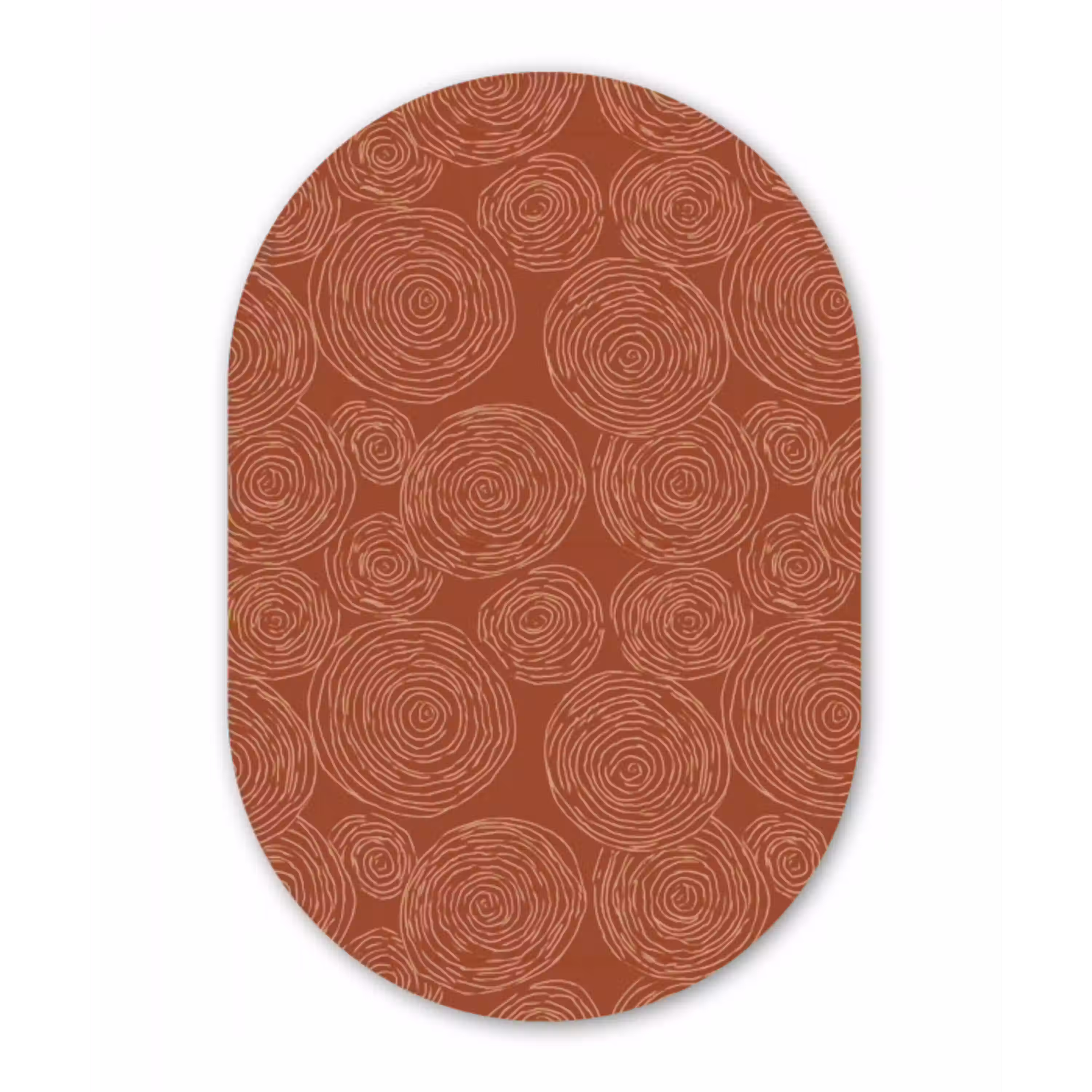 Cirkels - Abstract - Artistiek - Terracotta Wandcirkel Ovaal Aluminium middel 839 -3d