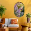 Sierlijke - Vlinder - Paarse - Bloemen Wandcirkel Ovaal Glas middel -sfeer4
