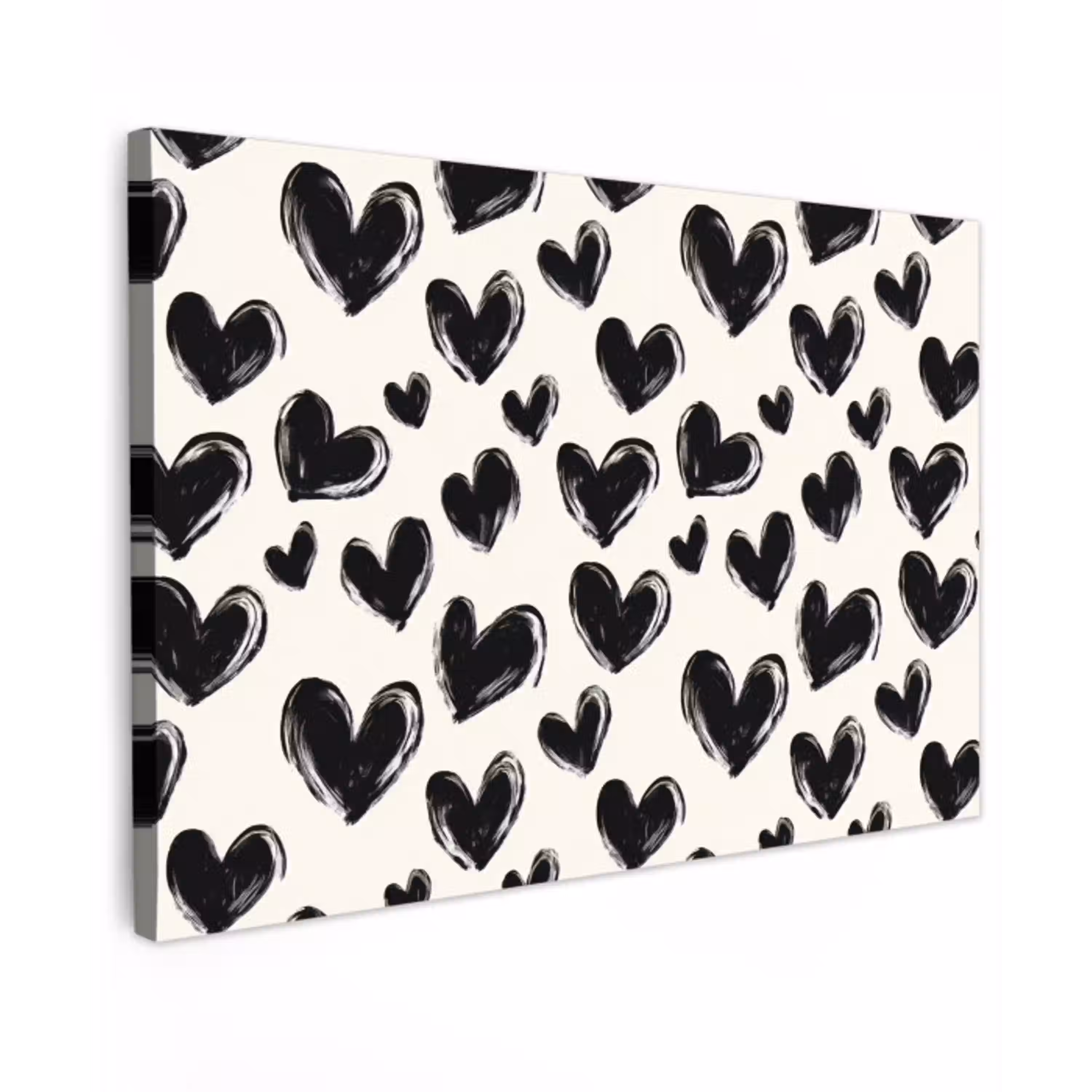 Hartjes - Patroon - Zwart canvas 2cm klein 34 -z3d