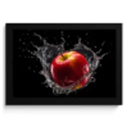 Appel - Rood - Water - Zwart - Fruit KitchenYeah - Keuken - Fotolijst klein -3d
