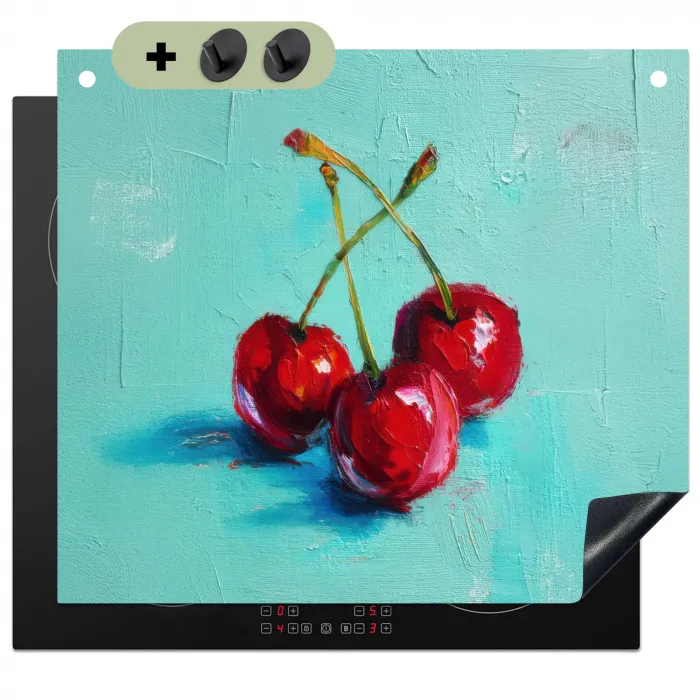 Kersen - Rood - Drie - Geverfd Inductie beschemer met haakjes middel -3d