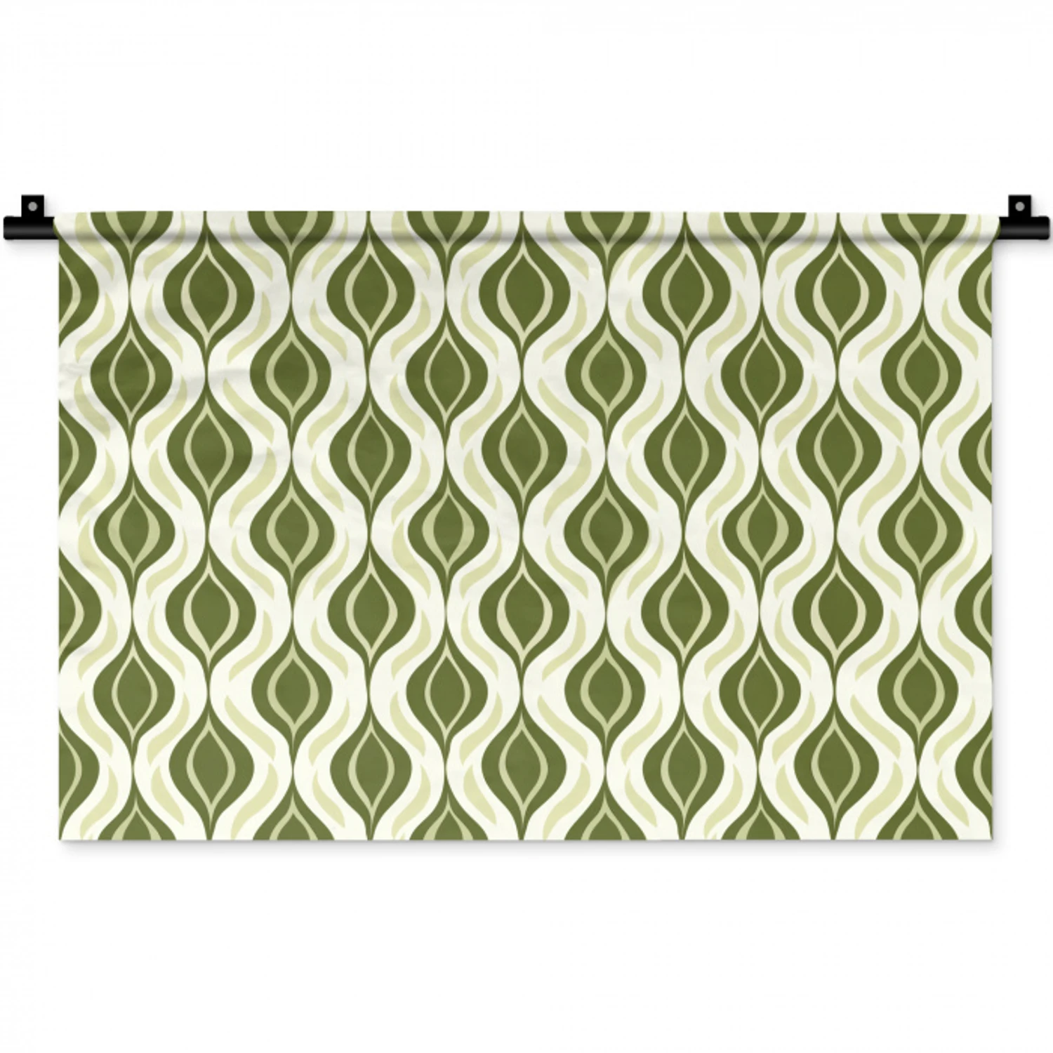 Patroon - Retro - Groen Wandkleed katoen klein 269 -zz3d