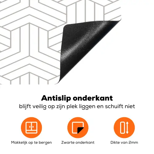 Patronen - Abstract - Zwart - Wit - Geometrie Inductie beschermer vinyl 3mm klein 276 -zzzzzzz-td-onderkant