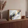 Abstract - Goud - Verf - Aesthetic - Art Light Box met batterij (Wandlamp) middel -sfeer2