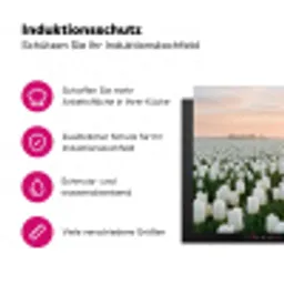 Tulpen - Landschap - Wit Inductie beschermer vinyl 3mm klein -zzzzzzz-lf-ups