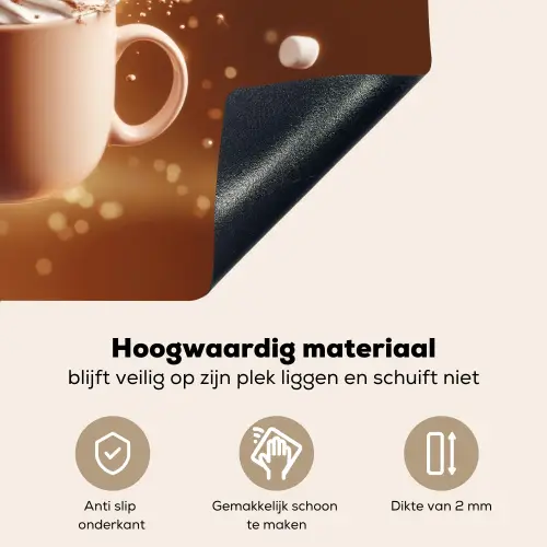 Chocomelk - Drinken - Warm - Bruin Inductie beschemer met haakjes klein -ky-onderkant-nl