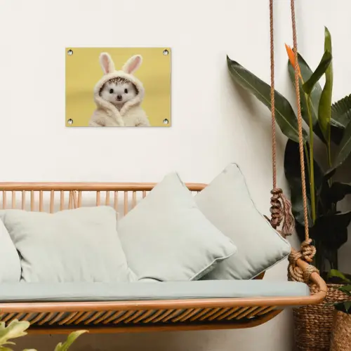 Egel - Paashaas - Kostuum tuinposter los doek klein -sfeer7
